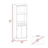 Tuhome Prana Bar Cabinet, Two Shelves, Five Built-in Wine Rack, Double Door, Light Oak BLD5570